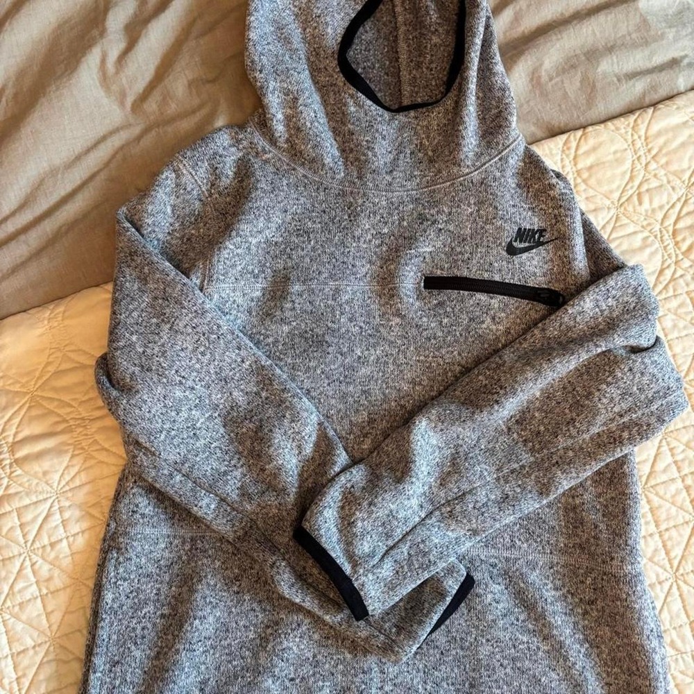 Nike Sportswear Tech Fleece Knit Hoodie Grey Heather Pullover Small